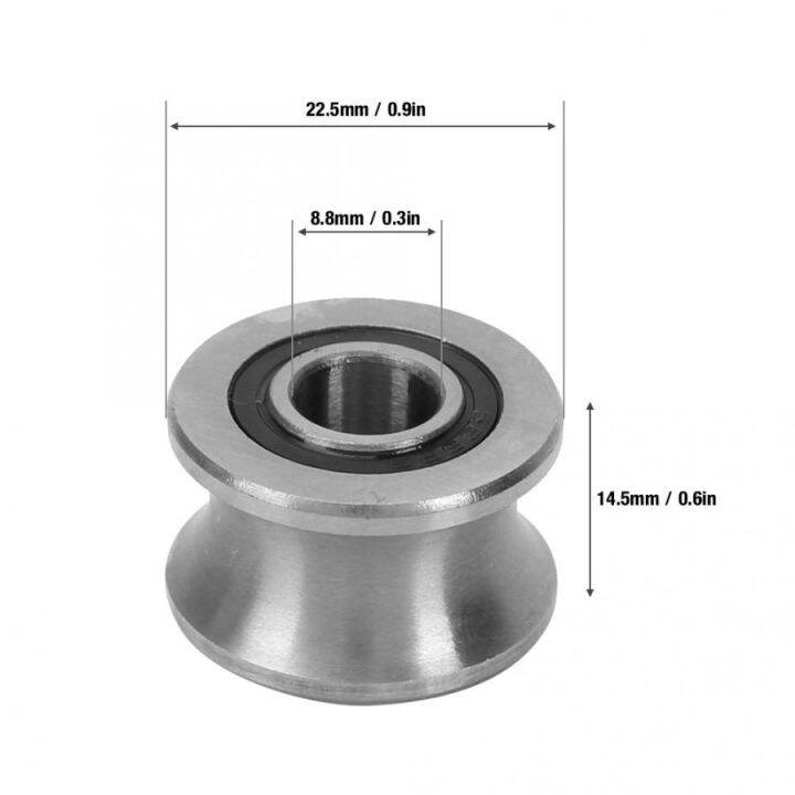 u22-8x22-5x14-5mm-u-shaped-round-bottom-track-groove-pulley-bearing-sliding-rollers-bearing-u-groove-ball-bearings-u22-bearing