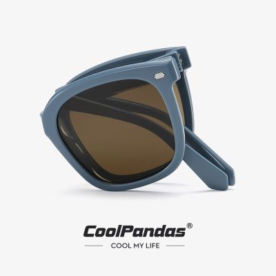 Coolpandas แว่นกันแดดกรอบใหญ่2023โพลาไรซ์พับได้สำหรับผู้หญิงแว่นตาสีสันสดใสดีไซน์เนอร์วินเทจ UV400การเดินทาง