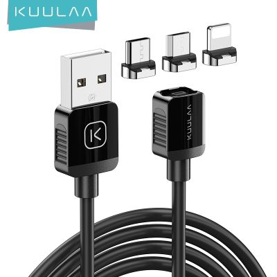 KUULAA USB สายชาร์จแบบแม่เหล็กไมโครชนิด C,สำหรับ iPhone 13 12 11 Pro Max สายชาร์จข้อมูลสาย Samsung Xiaomi