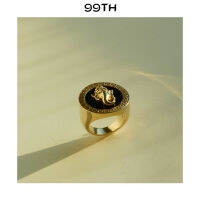 99TH-GANESHASACE GOLD WITH ONYX STONE แหวนทองประดับพระพิฆเนศบนหินโอนิคส์สีดำ