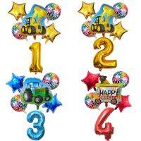 【Fun party】6PcsCar BallonsGlobos 32นิ้ว1 2 3st จำนวนเด็กของขวัญวันเกิด Dolls