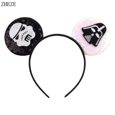【YF】 Trendy Glitter Sequin Mouse Ears Hairband For Women New Fashion Headband Girls Hair Accessories