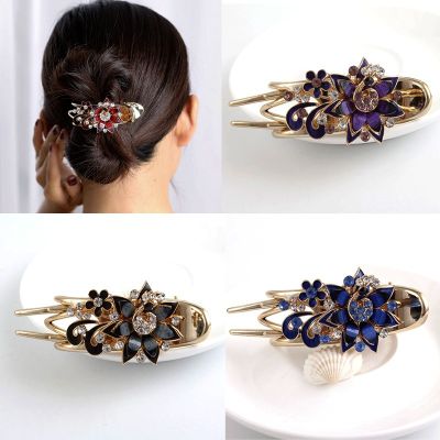 Fashionable new style antique Rhinestone alloy hairpin exquisite peacock hair accessories