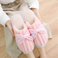 JIANBUDAN Plush Home Cotton shoes Womens Indoor Comfortable Slippers Flat Warm Home slippers Uni style Indoor plush shoes