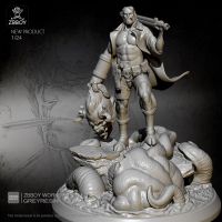 1/24 Resin Figure Kits Hellboy Model Self-assembled TD-2208