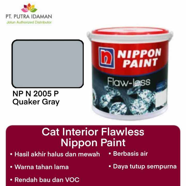 CAT TEMBOK NIPPON PAINT FLAWLESS QUAKER GRAY NP N 2005P TINTING