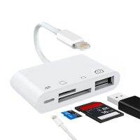 PRO+++ โปรโมชั่น 4 in 1 Card Reader อะแดปเตอร์ SD TF USB พอร์ตชาร์จสำหรับ  Type C OTG Android Photo Transfer ศัพท์หน่วยความจำ มีบริการจัดส่ง อะ แด ป เตอร์ อะแดปเตอร์ รถยนต์