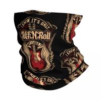 ﹊ Its Only Rock And Roll Bandana Neck Gaiter for Hiking Running Women Men Wrap Scarf Heavy Metal Guitar Music Headband Warmer