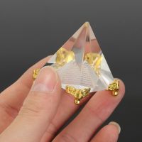 、‘】【【 Magic Energy Healing Mini Fengshui Egypt Crystal Clear Pyramid Ornament Miniature Living Room Decoration