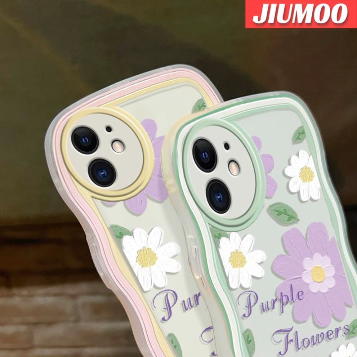 jiumoo-เคส-a30s-a50s-a50กาแล็คซี่เคสซิลิโคนนิ่มลายดอกไม้สีม่วงสีสันสดใสลายเคสปกป้องกล้องสุดสร้างสรรค์