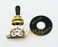 KAISH Guitar 3 Way Toggle Switch Gold with Black Tip and Plate for LP SG