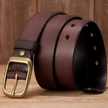 3.8CM Fashion Male High Quality Genuine Leather Belt Luxury Designer Belts  Men New Copper Buckle