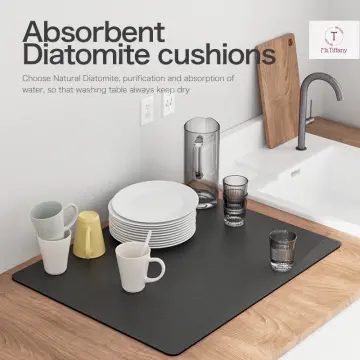 Kitchen Sink Drying Mat, Countertop Mat, Anti-Slip Waterproof Heat  Resistant Dish Mat, Table Mat - Made Of Diatomaceous Earth