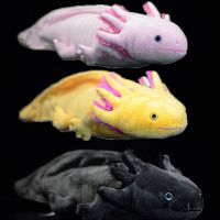 【CW】New Axolotl Soft Stuffed Plush Toy Realistic Simulation Ambystoma Mexicanum Pink Dinosaur Animal Model Doll For Girl Audlt Gift