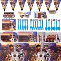 ☫❀ Disney Cartoon Coco Halloween Theme Birthday Festive Party Decoration Disposable Cutlery Balloon Baby Bath Supplies Kid Boy Gift