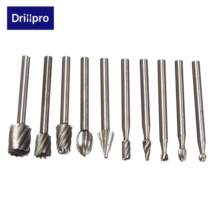 worth-buy-drillpro-เครื่องตัดมิลลิ่งหัวเจาะชิ้นส่วนหัวสว่านสูง3-175มม-10ชิ้นสำหรับ-dremel-และอุปกรณ์เครื่องมือเครื่องจักรแกะสลักหมุน