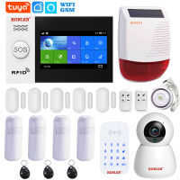 Tuya Smart Alarm Systems Security Home WIFI GSM Touch Screen Panel Hub Wireless Kit with Camera Solar Siren Motion Door Sensor