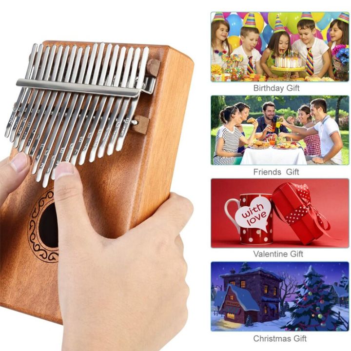 kalimba-17-keys-thumb-paino-portable-mbira-sanza-และเปียโนนิ้วไม้ทำจากไม้มะฮอกกานีมีอุปกรณ์การเรียนการสอน