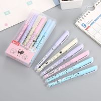 4Pcs/Set Kawaii Cat Erasable Pen Washable Magical Gel Pens 0.38mm Blue Ink Refills Student School Stationery Office Accessories