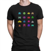 Invaders Shooting Video Game Retro Colorful T Shirt Goth Men Tees Summer Clothing Harajuku O-Neck TShirt XS-4XL-5XL-6XL