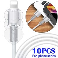 1/5/10 buah casing pelindung kabel Data transparan klip untuk Apple IOS IPhone kabel pengisi daya transparan penutup pelindung TPU lunak