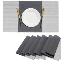 Placemat Set of 6 Heat Resistant Placemats Washable PVC Placemats Wear-Resistant for Table