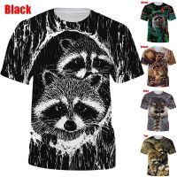 ลดกระหน่ำ! 3d พิมพ์ลายสัตว์น่ารัก Raccoon Design Tshirt แฟชั่นผู้หญิงผู้ชายฤดูร้อน T เสื้อ Tops