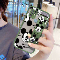 UCUC เคสโทรศัพท์เคสสำหรับ Infinix Hot 10 X682B X682C การ์ตูนกรณี (Mickey) เมาส์ (มีสายรัดข้อมือ) กันกระแทก Frosted ฝาหลังเลนส์ฝาครอบโทรศัพท์ป้องกันกรณี