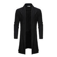 Homens hip hop longo trench coat cardigan de malha boate DJ cantor punk rock manto traje do estágio homens casual cabo longo jaq