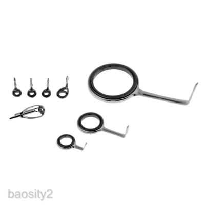 [BAOSITY2] 8pcs Fishing Rod Guides SIC Ring Eyes Spinning Rod Guides Rings Repair Kit