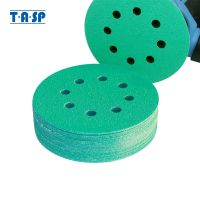 TASP 25pcs 125mm Sandpaper 5 Film Sanding Disc Professional Anti Clog Sand Paper Hook Loop Abrasive Tools with Grits 60 400