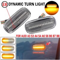 2PCS LED Dynamic Side Marker Turn Signal Light Sequential Lamp For Audi A3 8P A4 B6 B7 A8 A6 S6 C5 C6 4f Pre-facelift