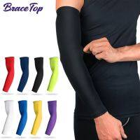 BraceTop 1 PC Sports Cooling Arm Sleeves for Men Women Outdoor UV Protection Sleeves for Basketball Football Volleyball Cycling