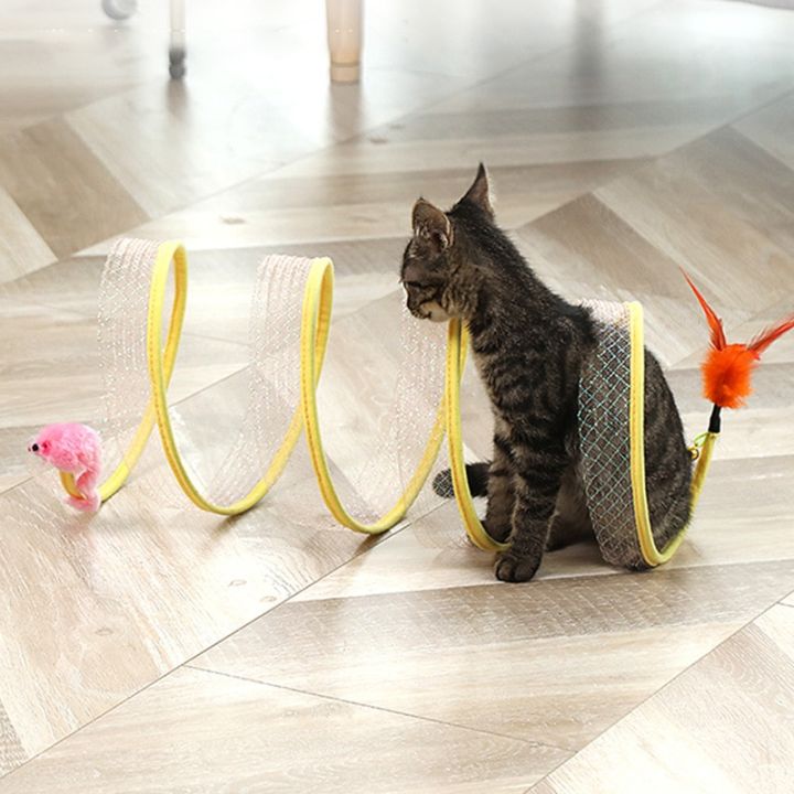ลูกแมวอุโมงค์แมวพับได้ของเล่นชุดรูปหนูลูกแมวเล่นอุโมงค์แท่งแมวน่ารักจำลองอุปกรณ์เสริมสำหรับแมวหนู