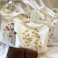 Shopping Bags Floral Canvas Tote Bag Shoulder Bags Flowers Daisy Lavender Rose Garden Eco Friendly Reusable Cute School Tote Bag