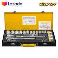 DELTON King Tools ชุดเครื่องมือ ประแจ ชุดบล็อก 24 ชิ้น ขนาด 1/2 นิ้ว (4 หุน) ชุดประแจ KING TOOLS SERIES ผลิตจากเหล็ก CR-V Chrome Vanadium อย่างดี รุ่น DKT-24PCS