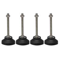 Adjustable Fixed Threaded Pole Leveling Feet Leg Leveler 50mm Base Dia M8x80mm for Table to Adjust Height Pack of 4