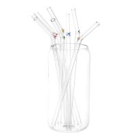 ∋✴☁ Reusable Coloured Glass Straws Straight And Curved Clear High Borosilicate Environmentally Friendly Glass Drinking Straws