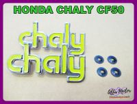 HONDA CHALY CF50 BODY EMBLEM ALUMINIUM "YELLOW" DACAL RH&amp;LH #โลโก้ติดตัวถัง  HONDA CHALY CF50 สีเหลือง ซ้าย/ขวา