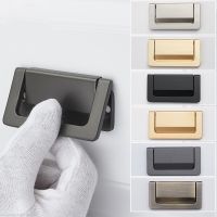 【LZ】◐۩  1Pc Zinc Alloy Black Silver Gold Hidden Handle Tatami Open-mounted Handles for Furniture Handle Drawer Bedside Cabinet Pulls