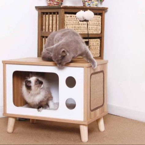 กล่องไม้แมว-บ้านแมว-ที่นอนแมว-รังแมว-บ้านแมวไม้-ของเล่นแมว-ล่องแมว-บ้านแมว-cat-box