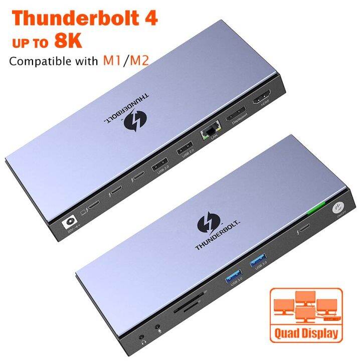16IN1 Thunderbolt 4 8K Displaylink Docking Station USB Hub 3.0 For