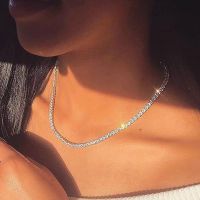 ❈✑۞ Sexy Full rhinestone Choker Chain Necklace For Women Luxury Cubic Zircon Crystal Short Hiphop Neck Accessories Jewelry Gifts