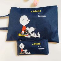 ⭐หัวใจเดียวのสิ่งที่น่ารัก⭐กระเป๋าดินสอ เครื่องเขียน ลายการ์ตูน Snoopy สไตล์เกาหลี สําหรับนักเรียนหญิง