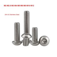 M10 M12 Hexagon Hex Socket Pan Head Machine Screws 304 Stainless Steel DIN7380 Round Head Allen Blots