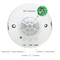 High Sensitivety Adjustable 360 Degree  Ceiling PIR Motion Sensor With 3 Detectors 110V 220V Led Light Switch Power Points  Switches Savers