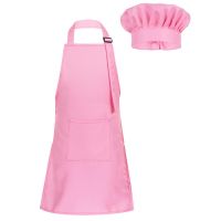 CW Kids Adjustable Apron and Chef Hat Set BoysBaking Painting TrainingCook Uniform ChildRoleplay Costume