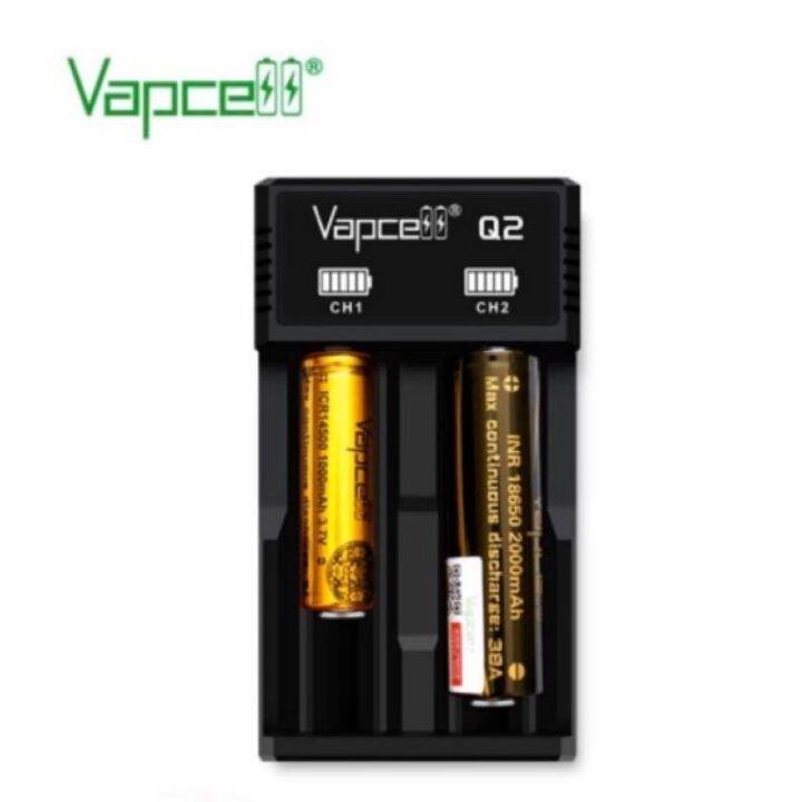 เครื่องชาร์จถ่านvapcell-q2-อุปกรณ์ชาร์จ-ชาร์จพร้อมกันได้-2-ก้อน-รองรับหลายขนาด