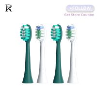 ZR Z1S Toothbrush Heads DuPont Brush Heads 4pcs  Replacement White/Green for Z1S Electric Toothbrush