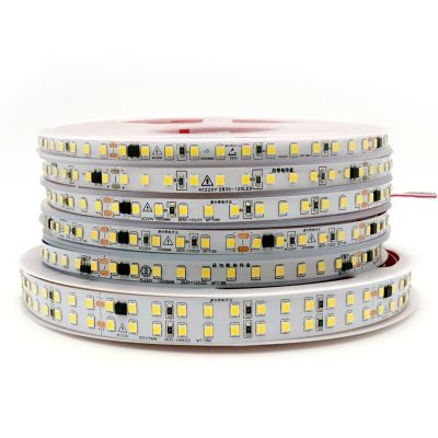 LED Strip 220V Lights 2835 120 240 LED/m 5M Home Lamp 220V LED Strips Light 220 Volt Diode Tape Flexible Dimmable Soft Lamp Bar